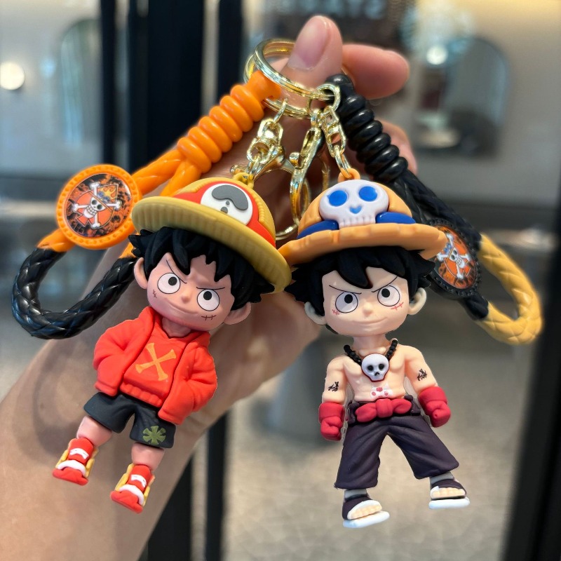 Vinyl Figure Blank - Gantungan kunci boneka Luffy anyaman kartun